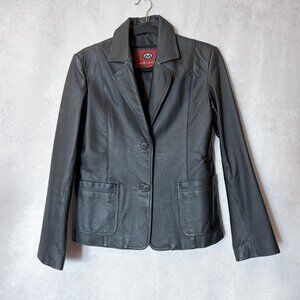 Marc Mattis Ladies Genuine Leather Jacket Blazer Black Size M